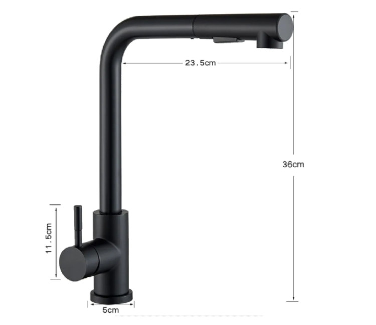 Baterie de bucătărie Inox K-G1 (negru)
