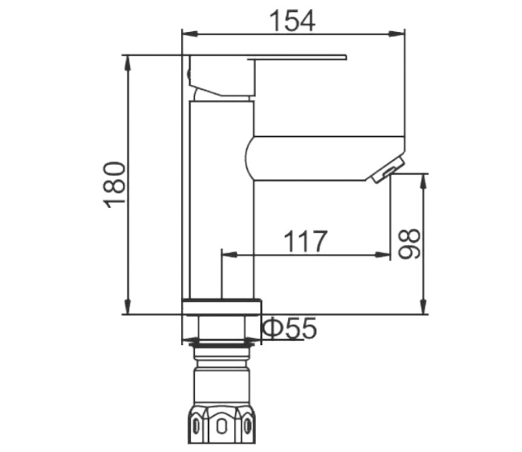 Baterie pentru lavoar Inox 821 (gri)