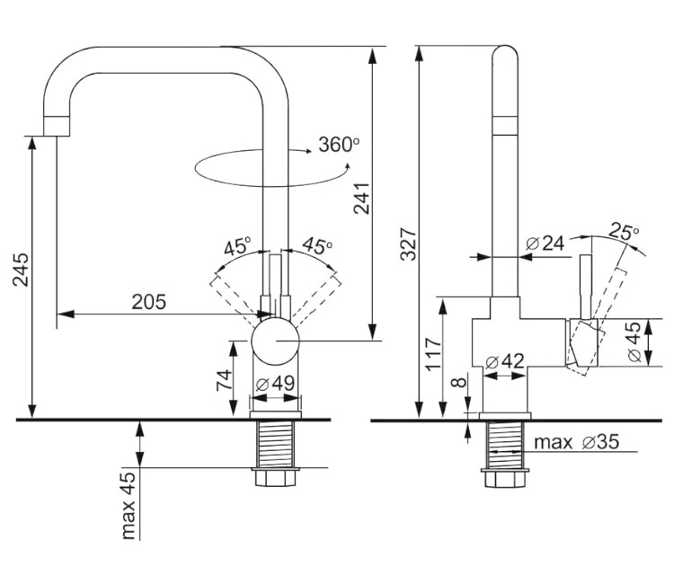 Baterie de bucătărie Inox 911 (gri)