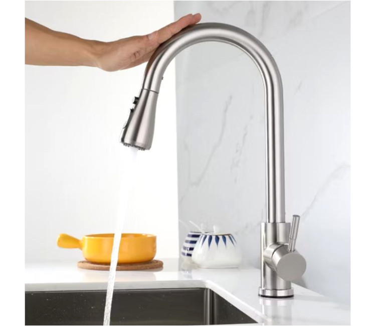 Baterie de bucătărie Inox cu senzor 455 (gri)