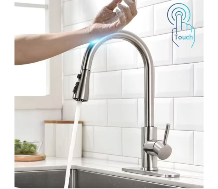 Baterie de bucătărie Inox cu senzor 455 (gri)