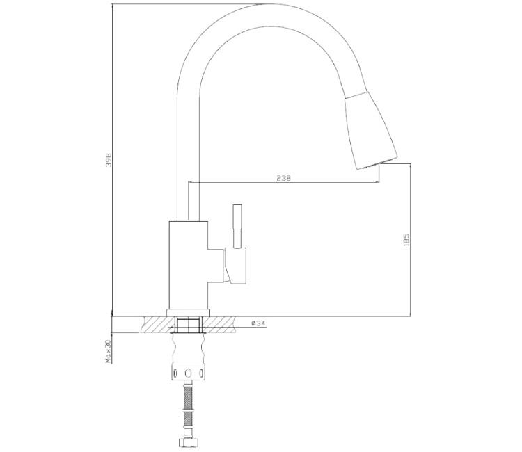 Baterie de bucătărie Inox cu senzor 455 (gri)