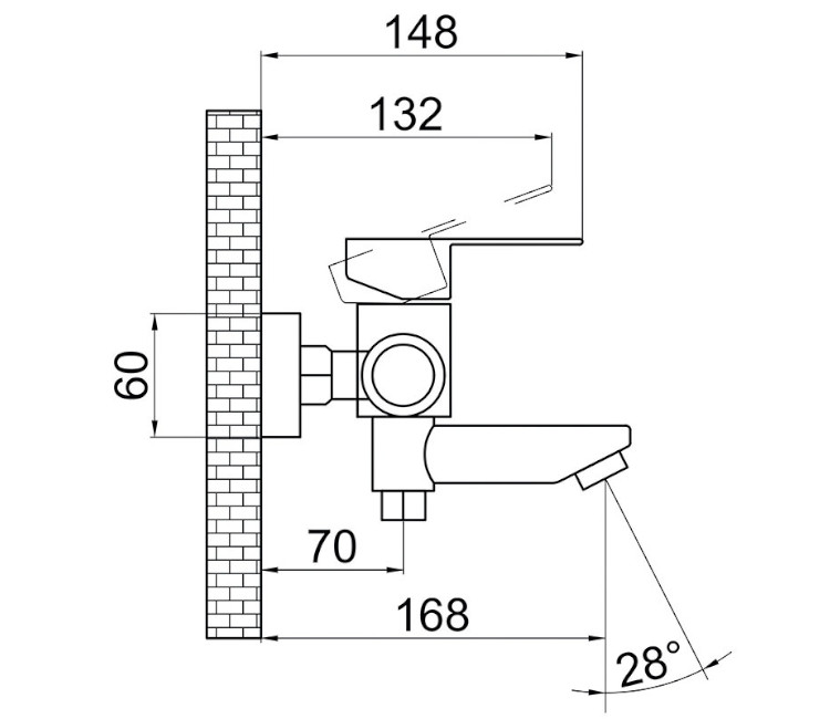 Baterie pentru cadă Inox 17803 (negru)