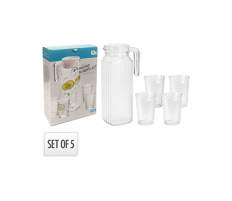Set EH carafă cu capac 1.1l și 4 păhare 200ml (53809)