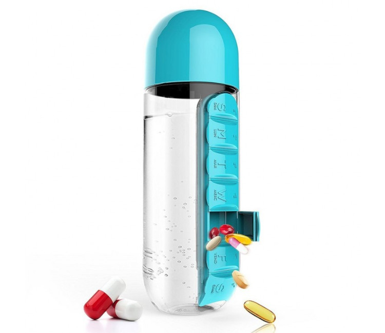 Sticlă de apă cu compartiment pentru pastile Pill &Vitamin