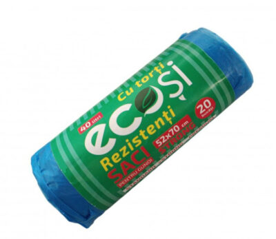 Pungi de gunoi cu mâner 40L, 20buc Ecosi