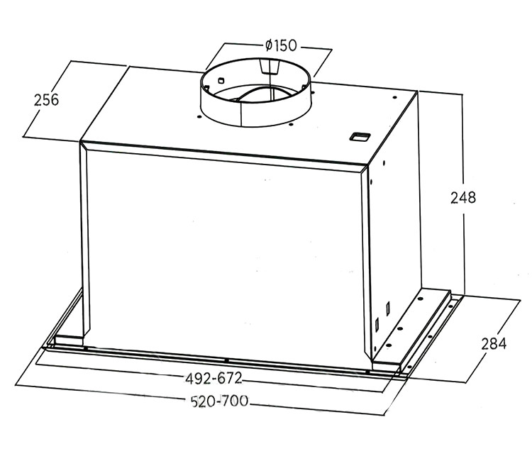 Hotă de bucătărie incorporabilă 21415 MH90I350X (inox)