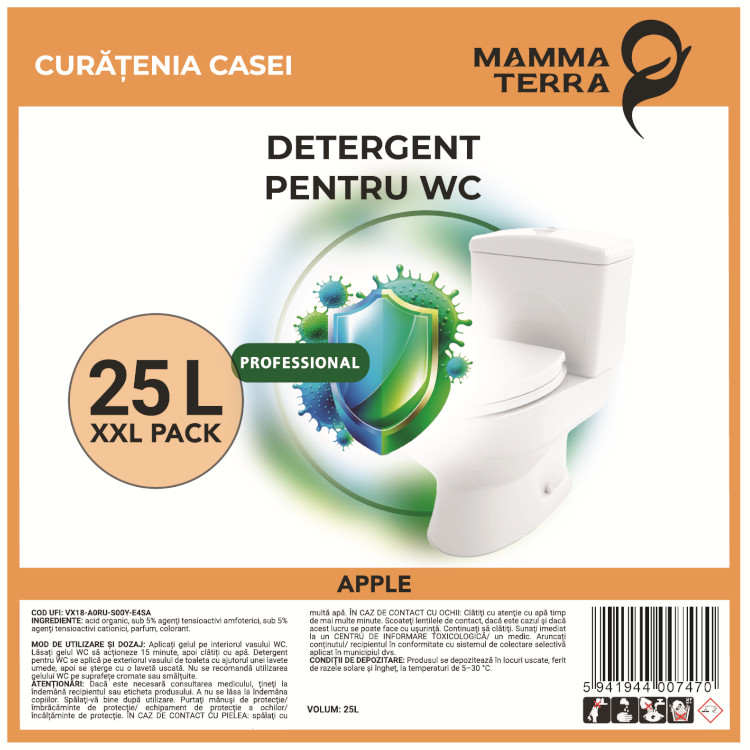 Detergent pentru WC măr MammaTerra (25L)