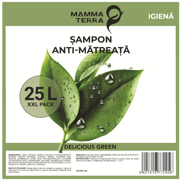 Șampon anti mătreță delicios green MammaTerra (25L)