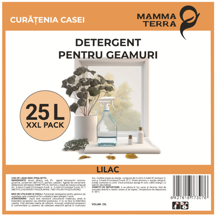 Detergent pentru geamuri liliac MammaTerra (25L)