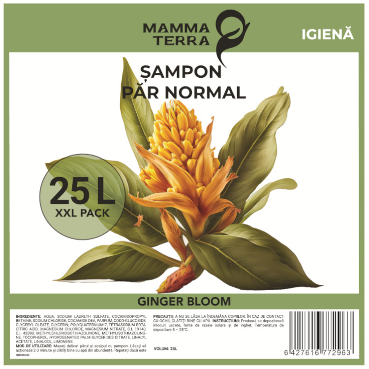 Șampon păr normal floare de ghimbir MammaTerra (25L)