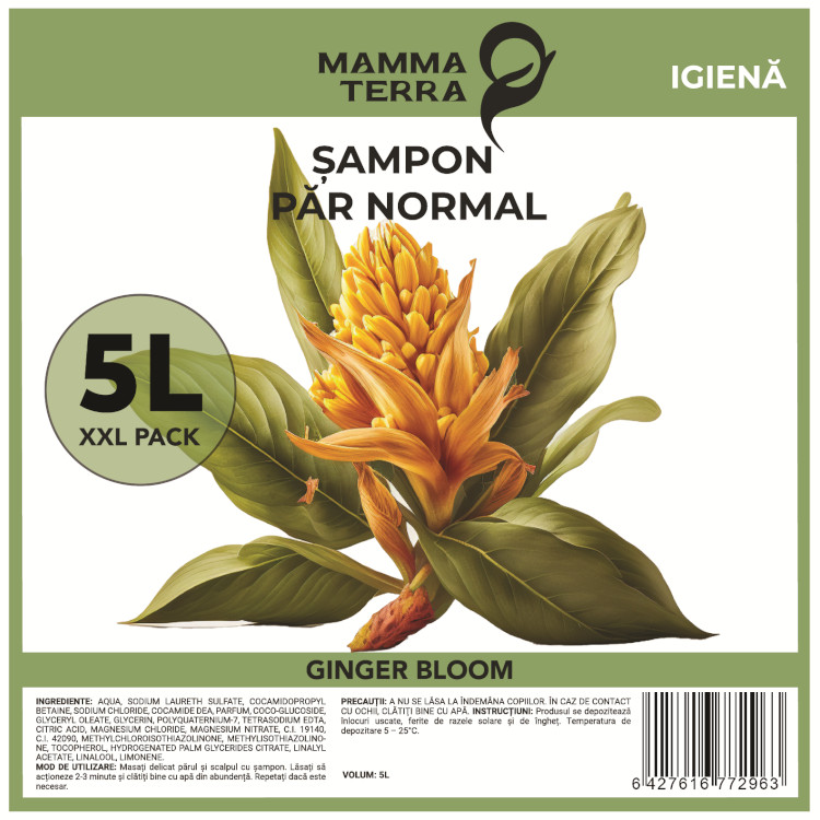 Șampon păr normal floare de ghimbir MammaTerra (5L)