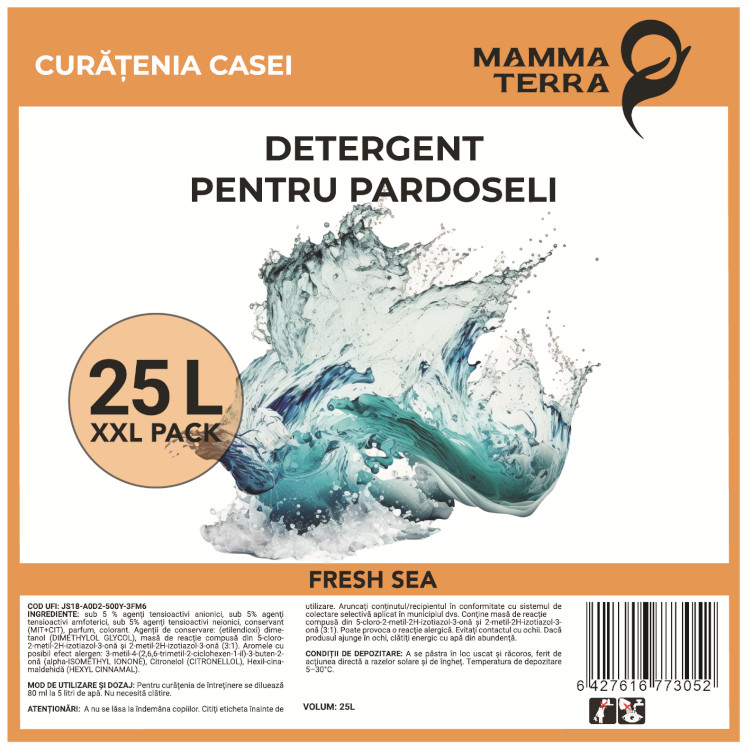 Detergent pentru pardoseli fresh sea MammaTerra (25L)