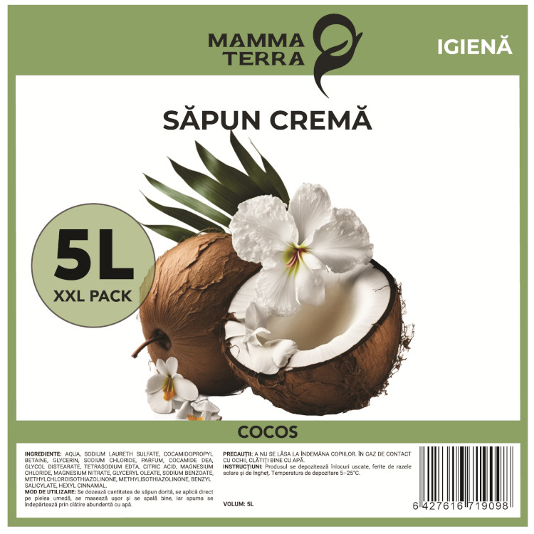 Săpun cremă premium cocos MammaTerra (5L)