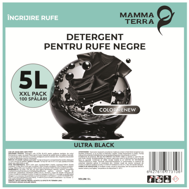 Detergent rufe negre cu Bicarbonat color renew MammaTerra (5L)