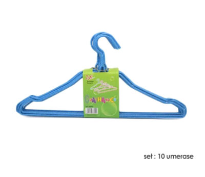 Set 10 umerașe metalice cu acoperire cauciucată