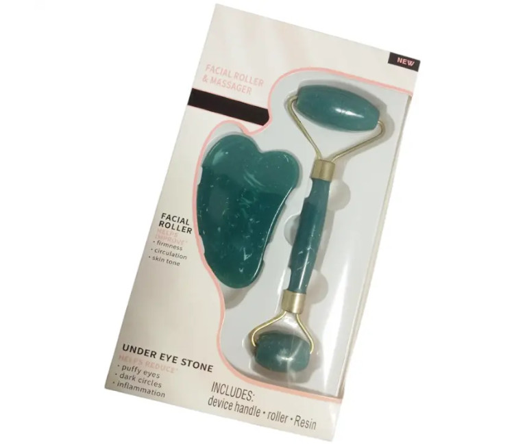 Set pentru masaj facial Gua Sha – Roller și Scraper Masag BR