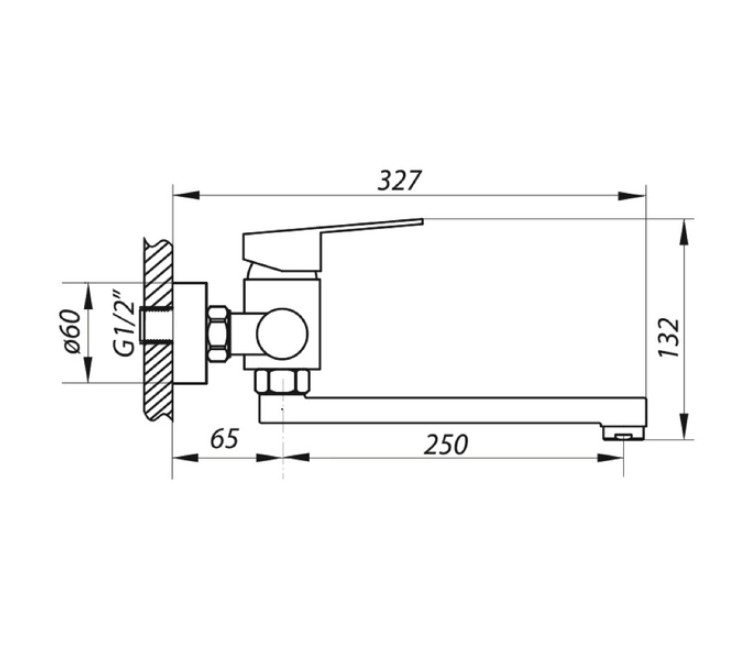 Baterie de bucătărie pe perete Wezer EKO12-01 Ø35 (inox)