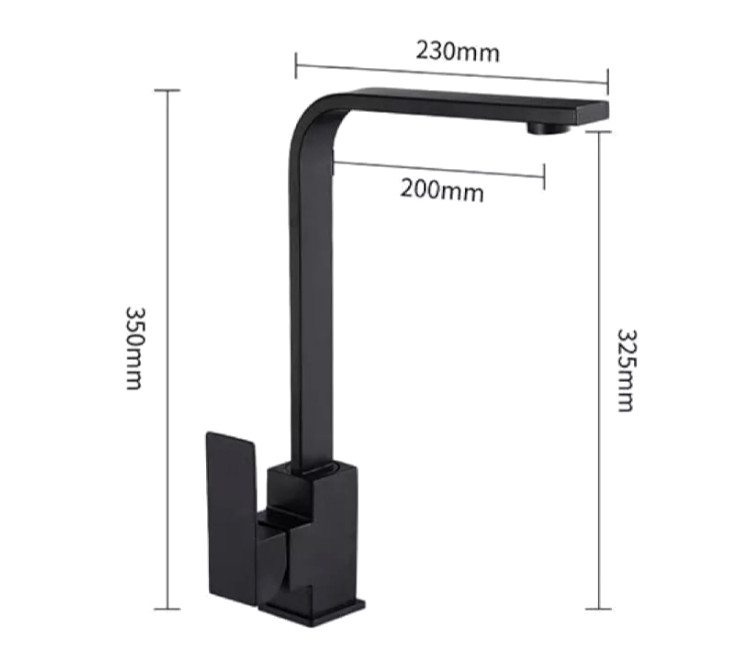 Baterie de bucătărie Wezer PRO4A-02-BLACK Ø35 (negru)