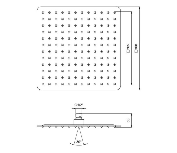 Cusătură de duș WEZER WKY-30 Ø300 mm (inox satinat)