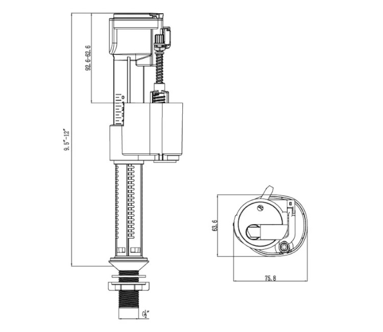 Clapetă de umplere ITAL A1104B (1/2")