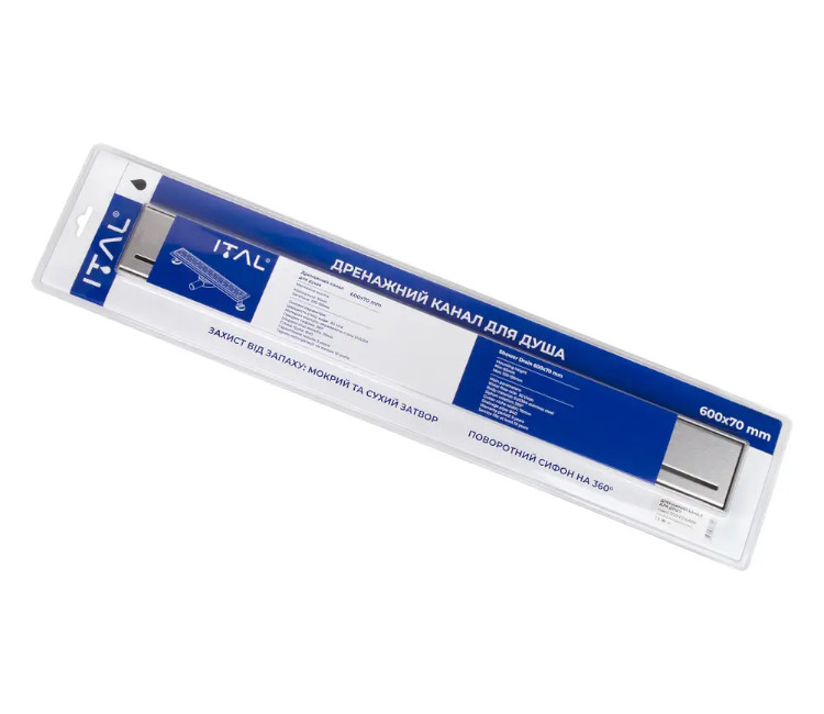 Rigolă de duș ITAL IT03-FT16/600 rotativ 360° (inox)