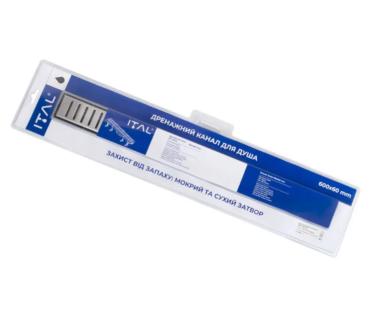Rigolă de duș ITAL IT13-FT01/600 (ABS plastic + inox)