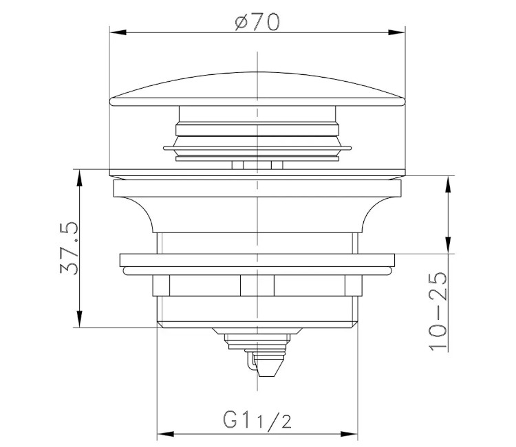 Ventil de scurgere ITAL ITF 1056 1½" - automată (crom)