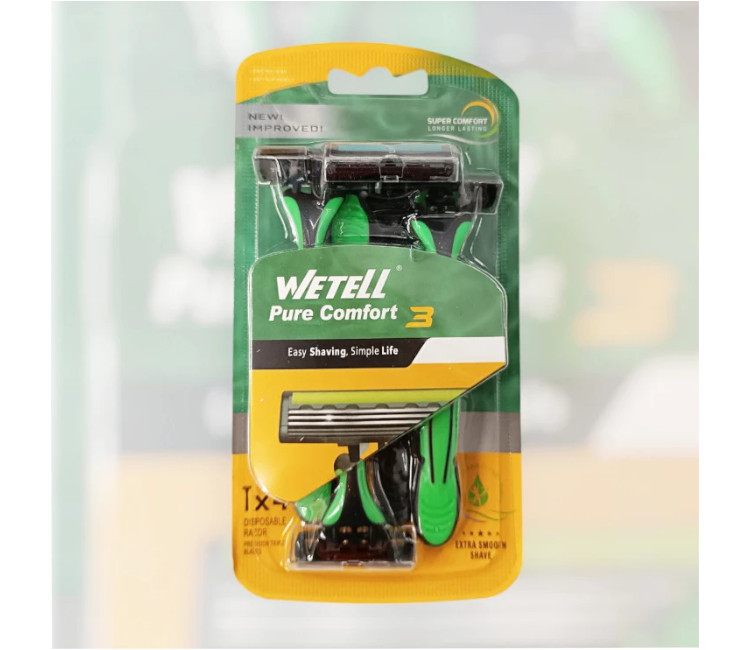 Aparat de ras WeteLL cu 3 lame (set 4 buc.)