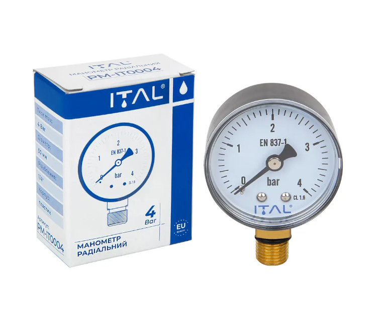 Manometru ITAL radial ∅50 ¼" 4 bar