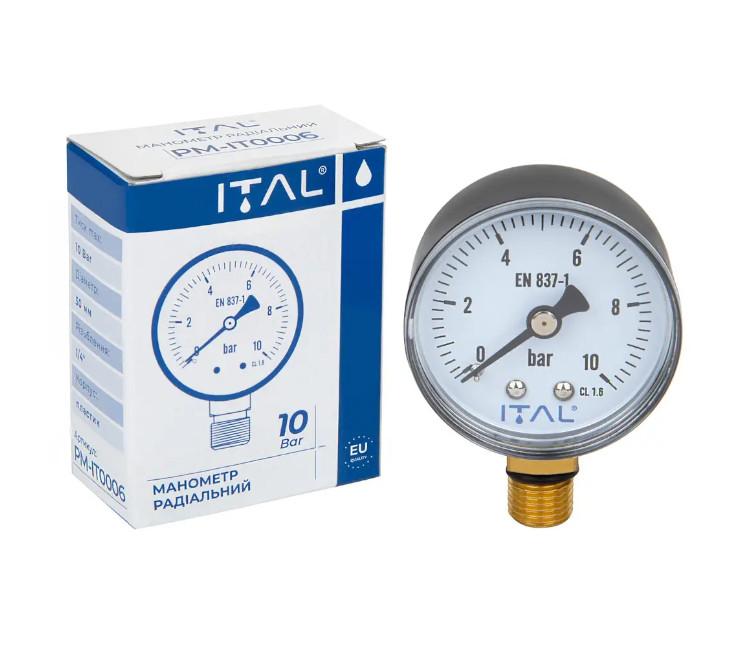 Manometru ITAL radial ∅50 ¼" 10 bar