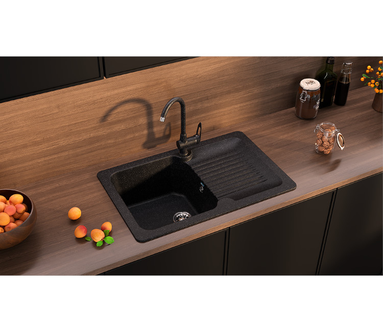 Chiuveta Granit U-506-308 - 77×49 (negru)