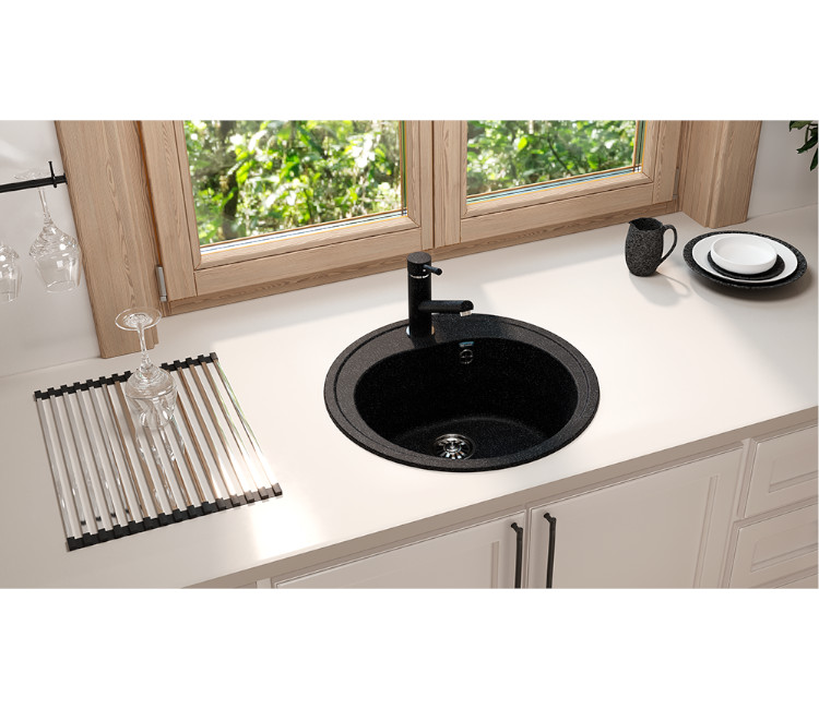 Chiuveta Granit U-101-308 - 500 mm (negru)