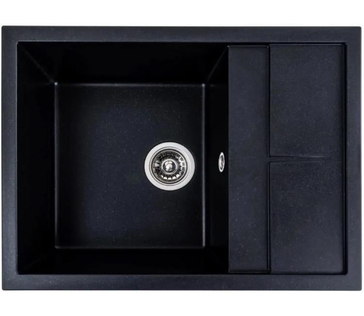 Chiuveta Granit Elefant Premium Lotus 65×50 (negru metalic)