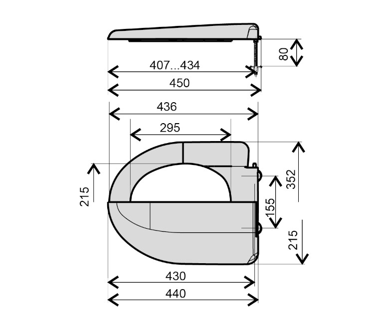 Scaun WC din plastic Krono Accent analog SU-6 (CR2N1360)
