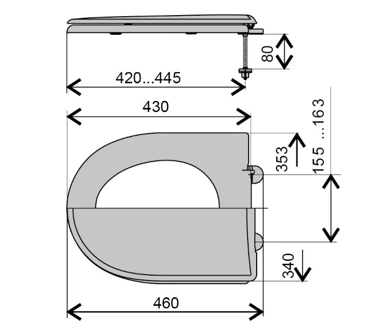 Scaun WC din plastic Krono Neptun analog SU-3 (CR2N0960)