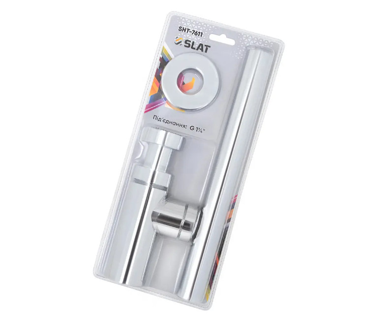 Sifon lavoar SLAT SHV-7611 1¼" ieșire în perete Ø32 mm (plastic-crom)